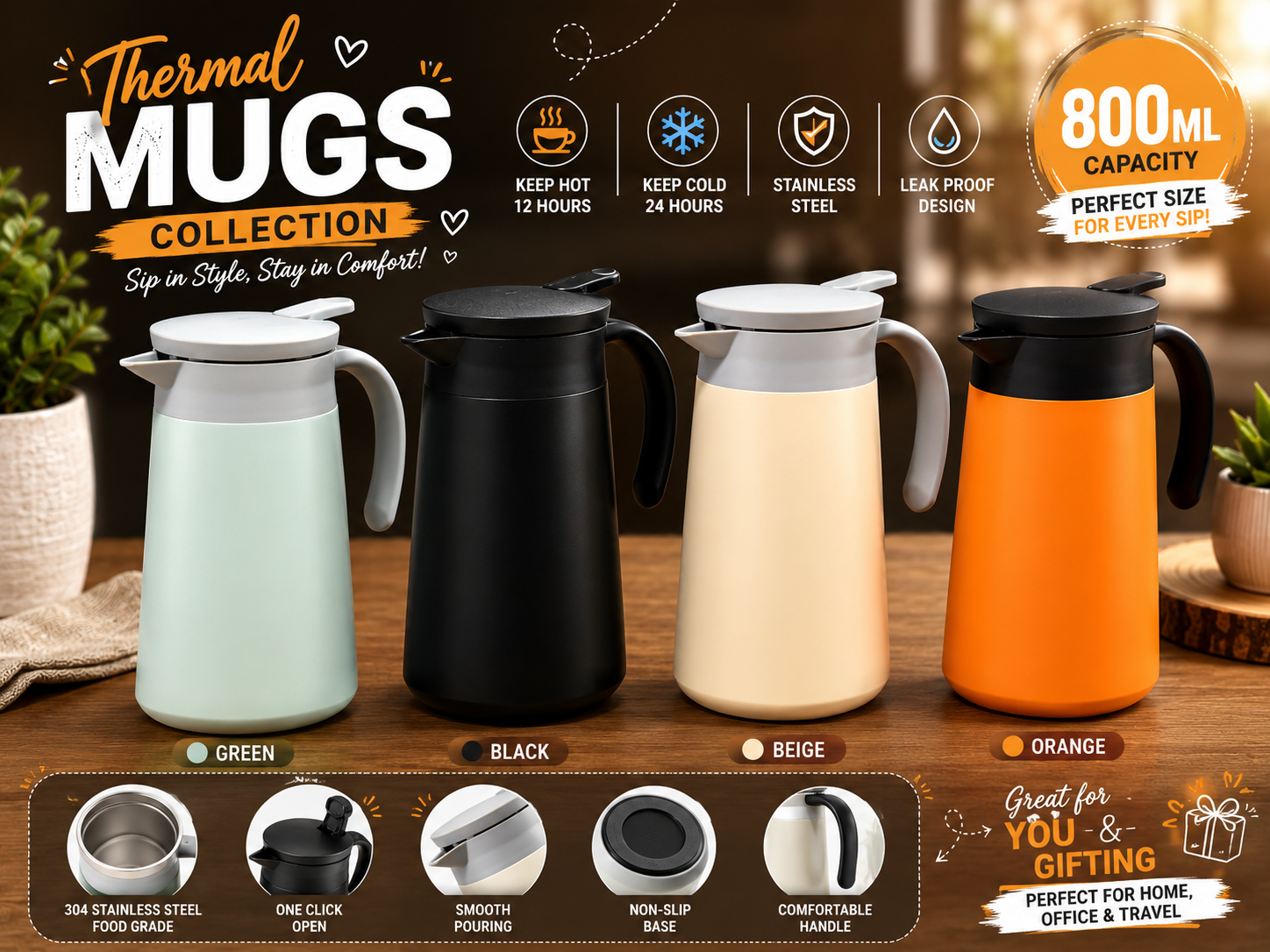 Thermal Insulated Carafe – 800ml