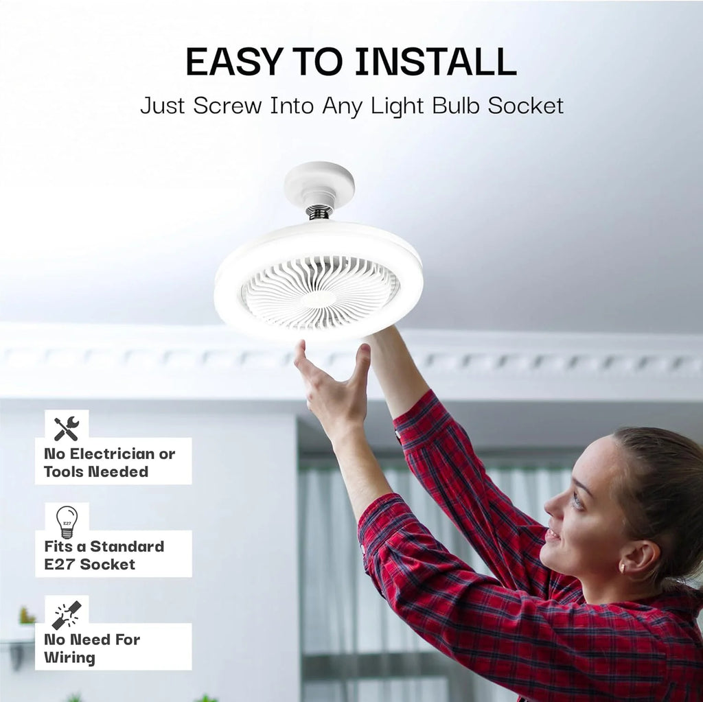 2-in-1 LED Ceiling Fan Light – E27 Socket