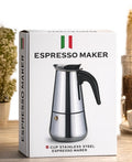 6 Cup Stainless Steel Espresso Maker – Moka Pot
