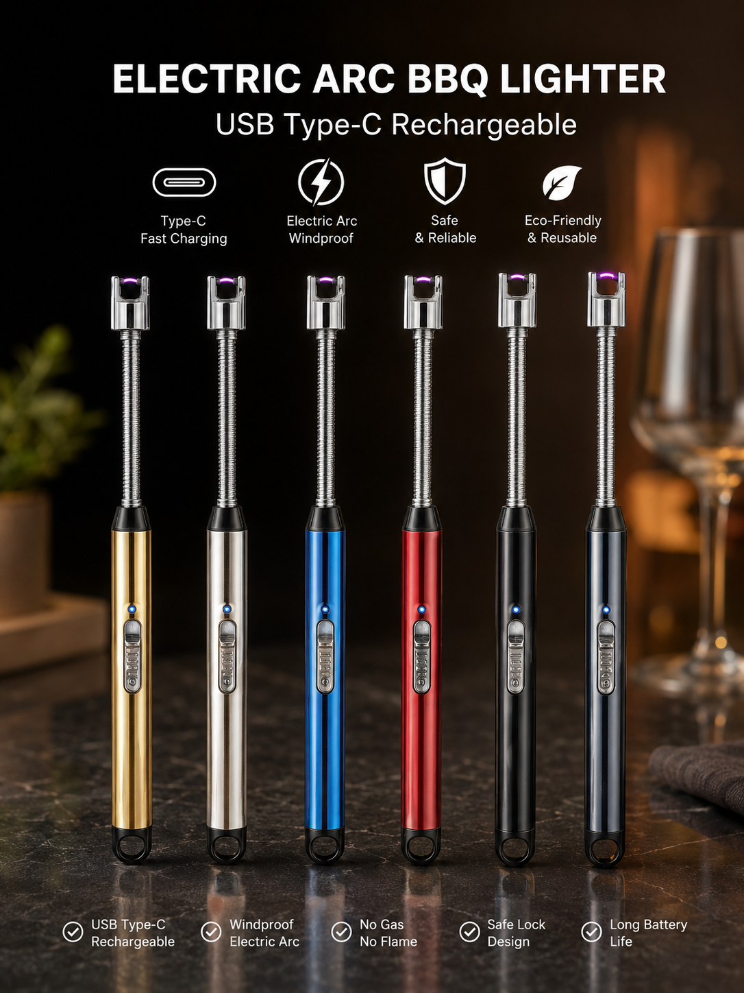 USB Type-C Electric Arc BBQ Lighter