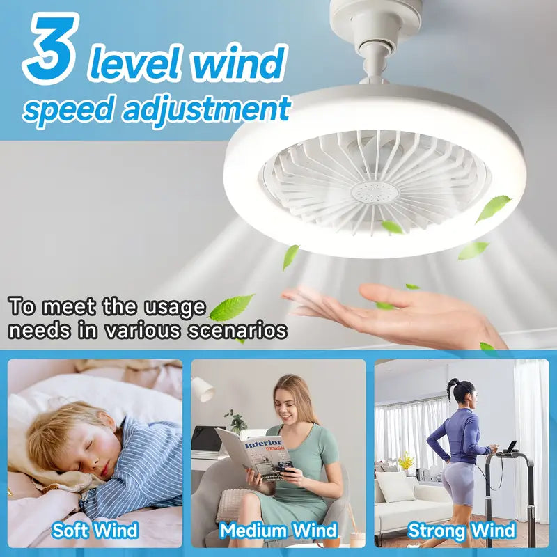 2-in-1 LED Ceiling Fan Light – E27 Socket