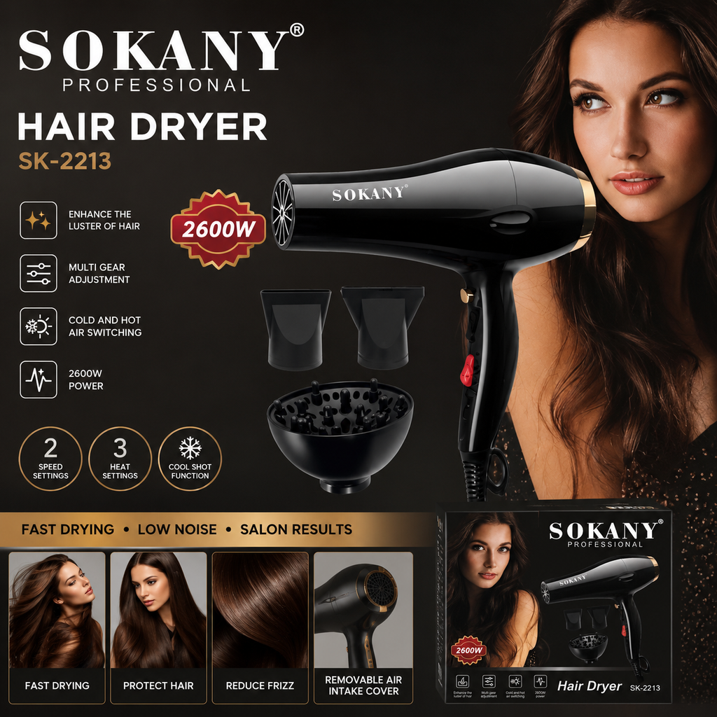 SOKANY Professional Hair Dryer 2600W – SK-2213