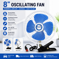8” Oscillating Car Fan – 12V Clip-On Cooling Fan