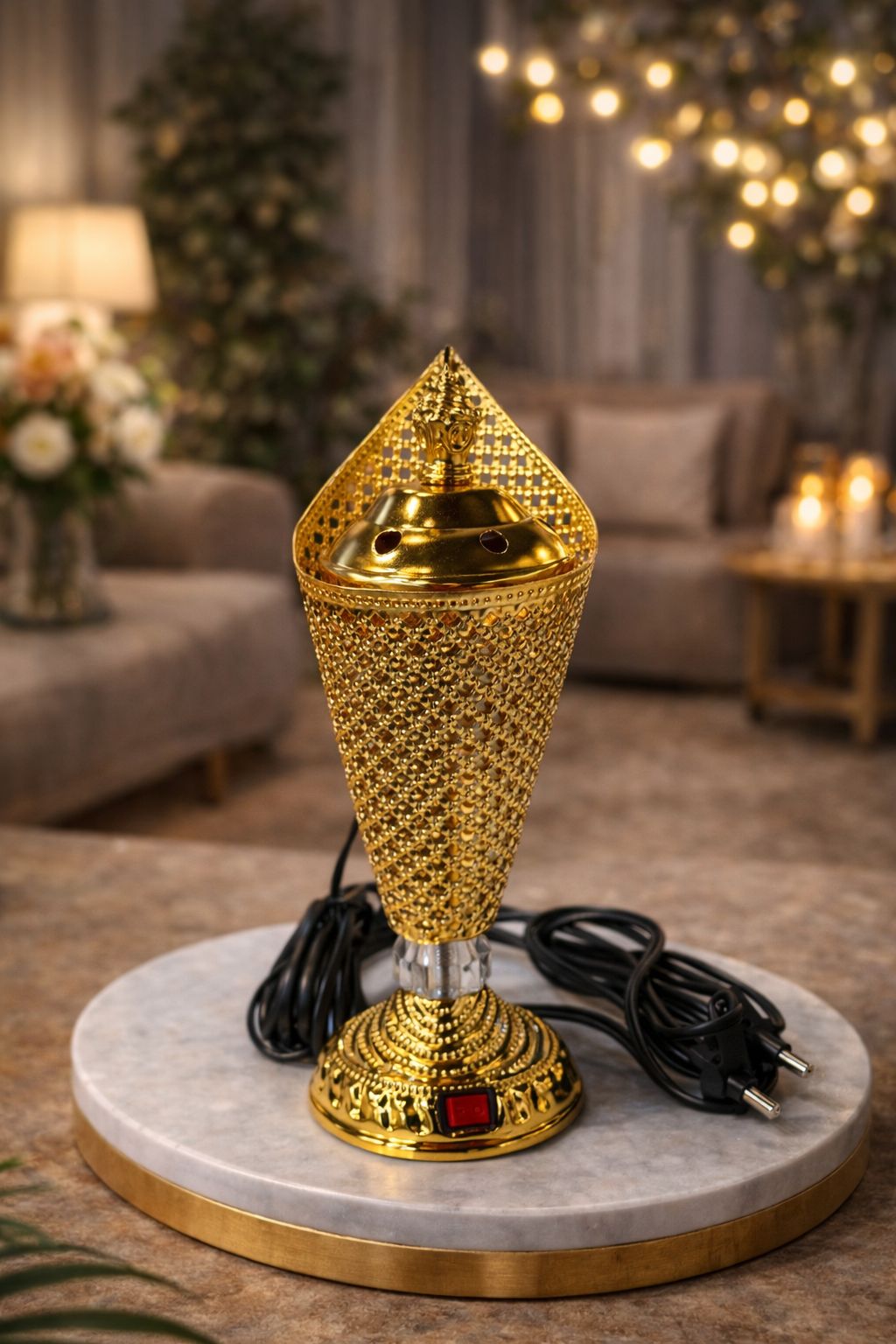 Electric Bakhoor Incense Burner – Gold