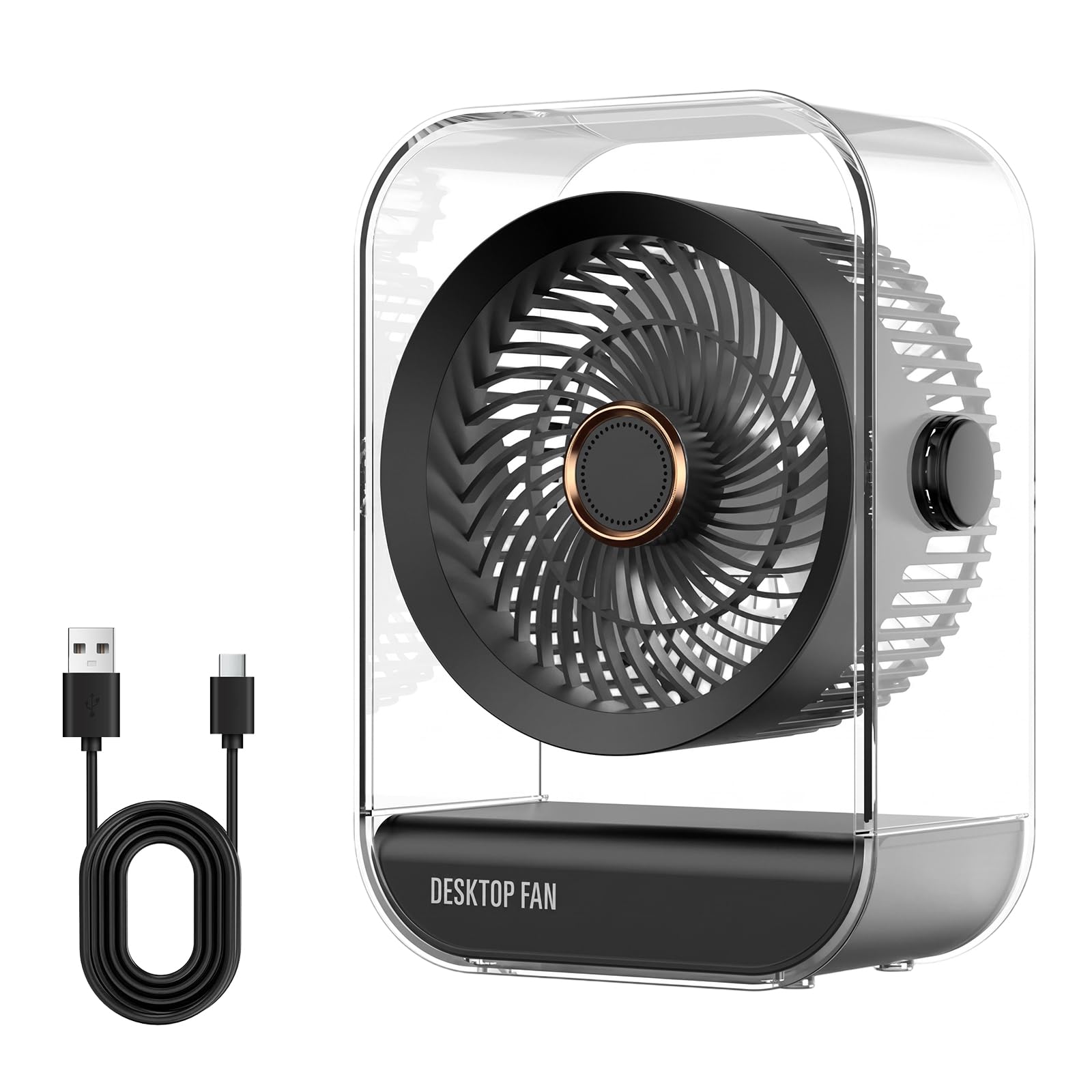 Portable Rechargeable Desktop Fan – USB-C Charging