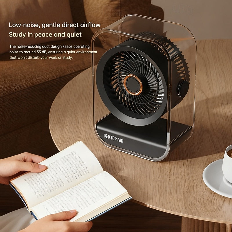 Portable Rechargeable Desktop Fan – USB-C Charging